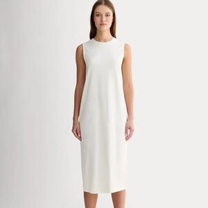 Everlane White Sleeveless Midi Dress, MSRP $128